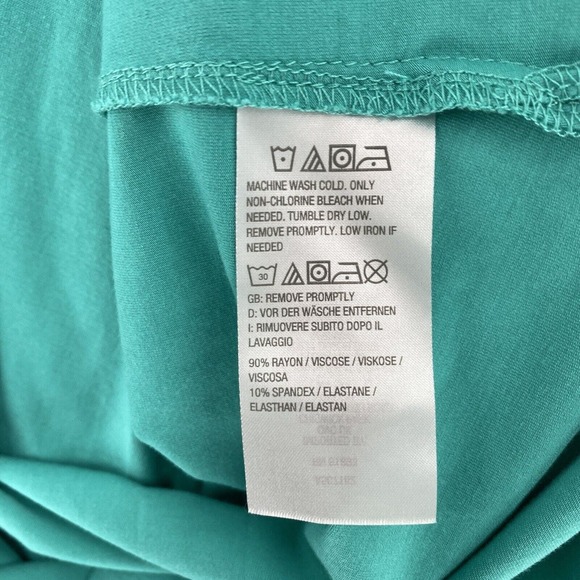 Susan Graver Tunic Top Women 1X Green Weekend Essentials Stretchy 3/4 Sleeve - Picture 6 of 9